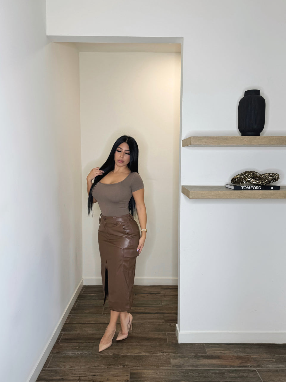 Forever Fall Skirt - Brown
