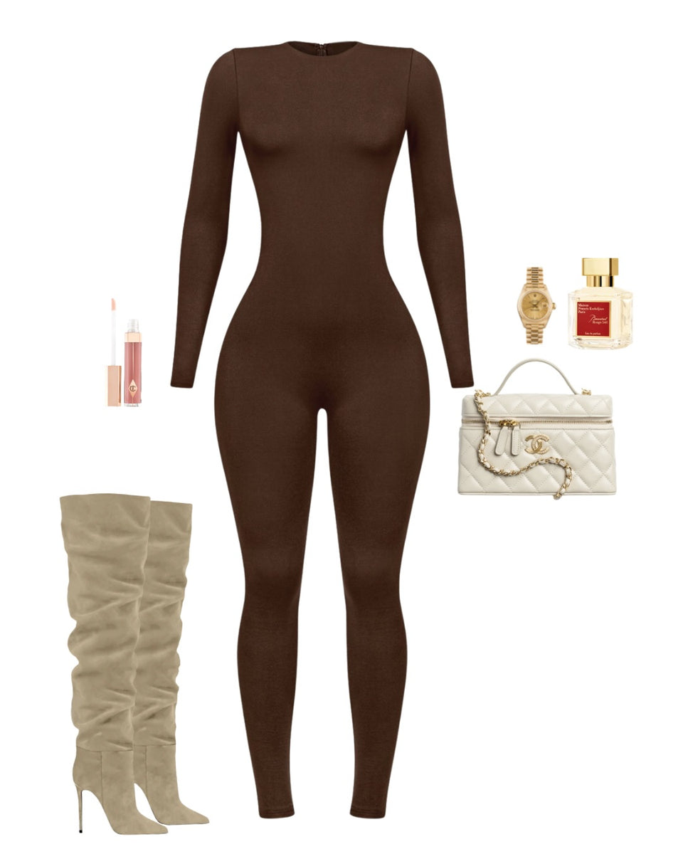 Treat Me Right Jumpsuit - Brown