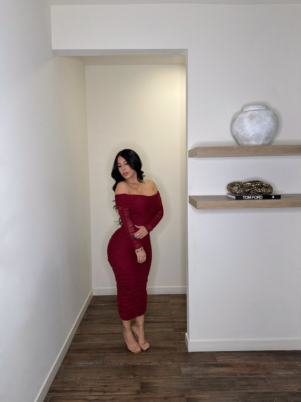 Cabernet Mesh Maxi Dress