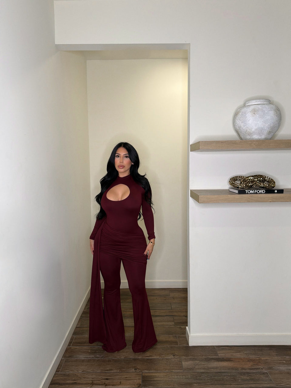 The Sculpt Bordeaux Jumpsuit