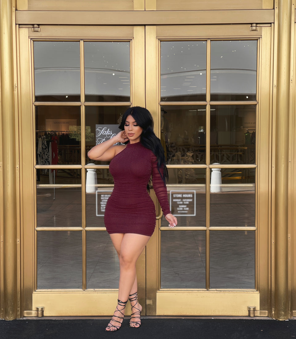 Posh Nights Dress - Burgundy