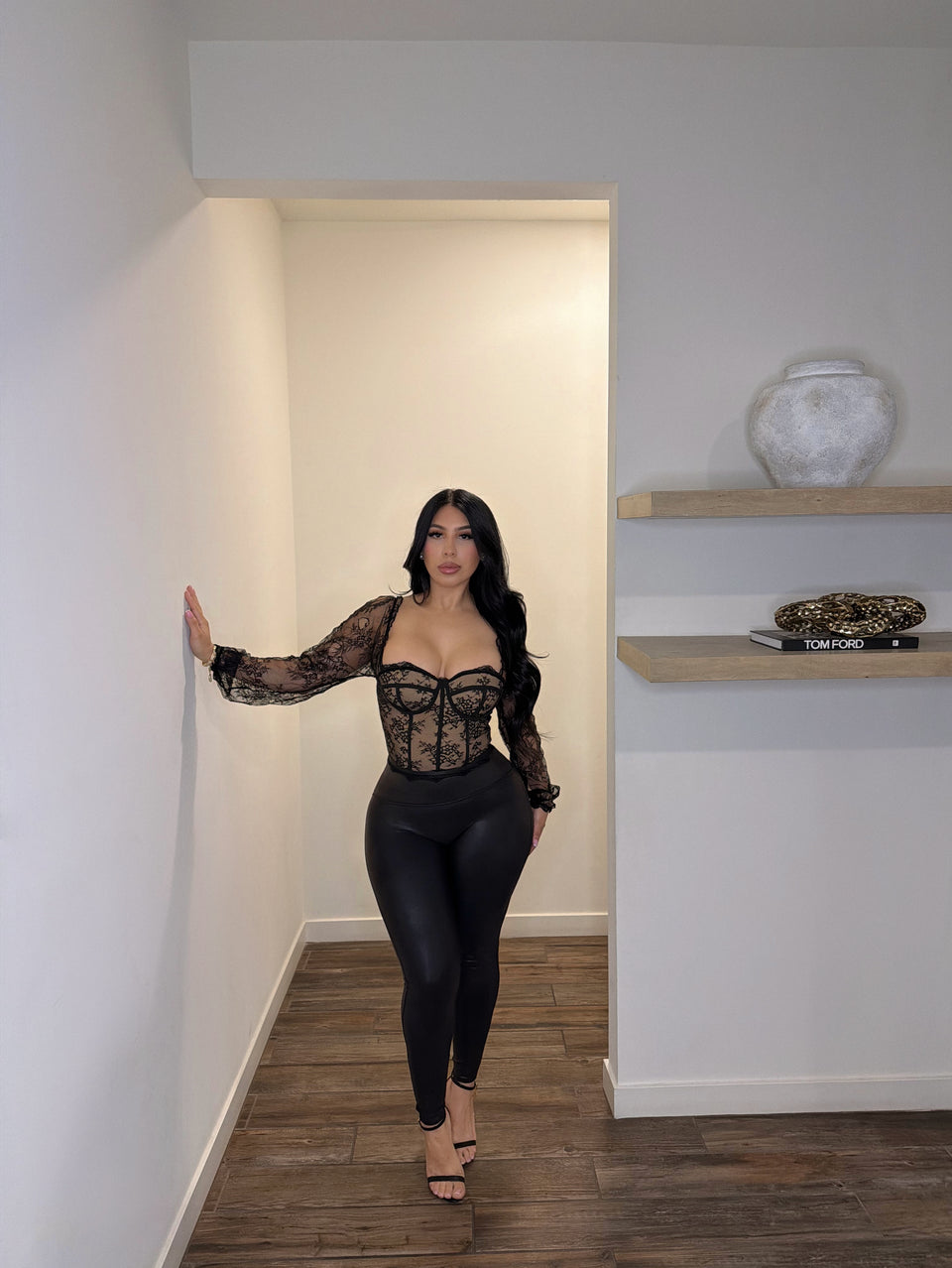 Noir Veil Lace Blouse
