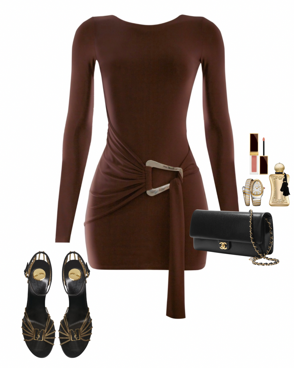 Espresso Draped Dress